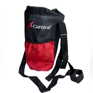 Carnival Cruise insulated water bottle carrier / bag Red and black